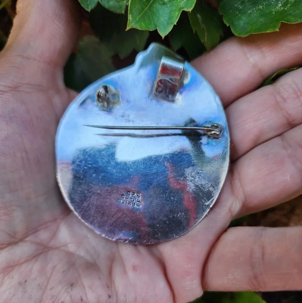 Vintage 925 silver pendant/‎ brooch